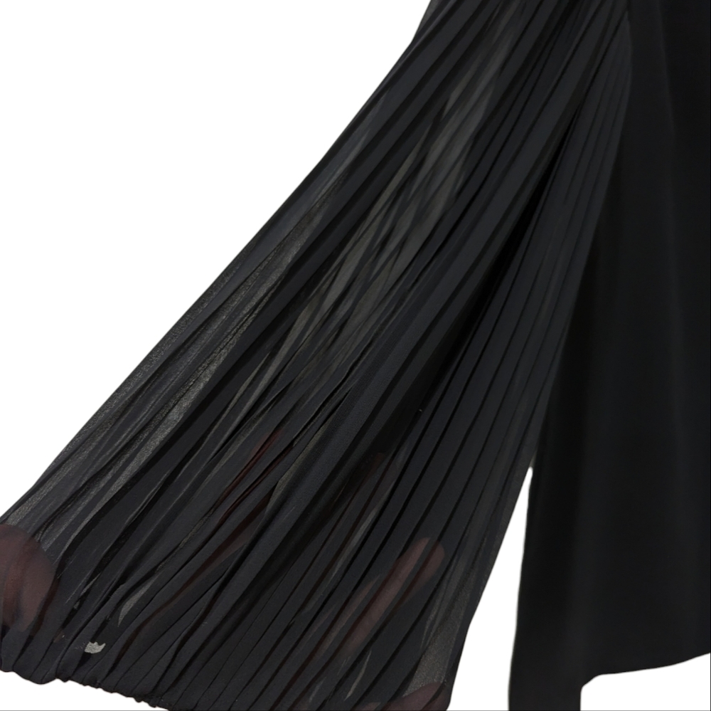 White House Black Market Chiffon Sleeve Black Shift Dress 4 - Picture 7 of 9